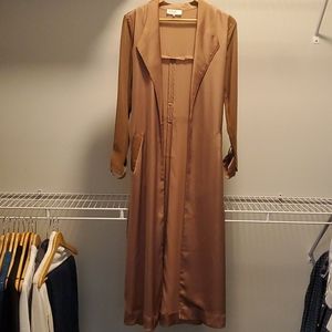 House of CB bronze satin coat